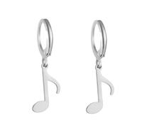 Nota musicale Orecchini a cerchio Treble Clef Dangle Orecchini a goccia Gioielli a tema musicale Regali di apprezzamento per l'insegnante amante della musica (ottava nota argento 2)
