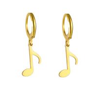 Nota musicale Orecchini a cerchio Treble Clef Dangle Orecchini a goccia Gioielli a tema musicale Regali di apprezzamento per l'insegnante amante della musica (ottava nota oro 3)