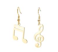 Nota musicale Orecchini a cerchio Treble Clef Dangle Orecchini a goccia Gioielli a tema musicale Regali di apprezzamento per l'insegnante amante della musica (chiave di violino oro)