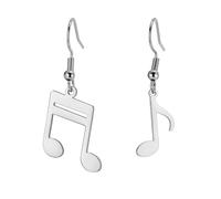 Nota musicale Orecchini a cerchio Treble Clef Dangle Orecchini a goccia Gioielli a tema musicale Regali di apprezzamento per l'insegnante amante della musica (Nota asimmetrica argento)