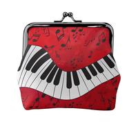 Nota musicale stampa pianoforte squisito bacio blocco portafoglio compatto versatile donna portamonete piccolo sacchetto con cerniera