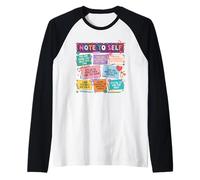 Nota per affermazioni Auto-Positive Cura di sé Maglia con Maniche Raglan