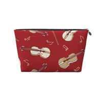 Nota rossa di violino musicale, Borsa da toilette Borsa per trucco Borsa per cosmetici Borsa da toilette da viaggio portatile