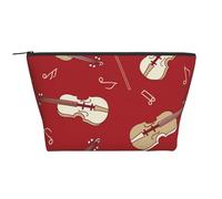 Nota rossa di violino musicale, Borsa da toilette Borsa per trucco Borsa per cosmetici Borsa da toilette da viaggio portatile