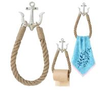 Notakia Ganci da parete in ghisa vintage con ancora nautica, ganci per asciugamani costieri, ganci decorativi da parete per casa sulla spiaggia, casa sul lago o bagno, portasciugamani rustico porta