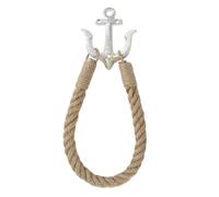 Notakia Gancio Parete ad Ancora Nautica in Ghisa, Bianco con Corda, 1 Pezzo