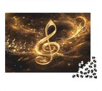 Notazione musicale Jigsaw Puzzle Impossibili 1000 Pezzi Glow d'oro Decorazione Per La Casa. Rilassamento E Intelligence Per Adulti E Ragazzi Da 14 Anni 1000pcs (75x50cm)