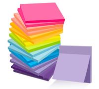 Note adesive 18 blocchi 76x76 mm, 9 colori super adesive per scuola, casa