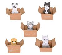 Note Adesive, 5 Pezzi 200 Pagine Sticky Notes Mini Note Adesive a forma di Gatto Carino, Note Autoadesivi Taccuini Appiccicosi per Memo da Ufficio, Materiale Scolastico, Regali per Studenti Bambini