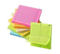 Note adesive a forma di grafico, confezione da 6, 7,6 x 7,6 cm, colori vivaci per matematica, ingegneria e organizzazione dell'ufficio