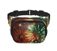 Note and Piano'S Keyswaist, borsa per uomo e donna, regolabile, doppio marsupio per viaggi, sport e uso quotidiano, Splendid Fireworks, Taglia unica