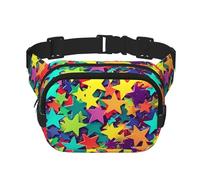 Note and Piano'S Keyswaist, borsa per uomo e donna, regolabile, doppio marsupio per viaggi, sport e uso quotidiano, Molte stelle, Taglia unica
