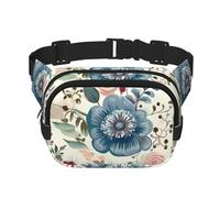 Note and Piano'S Keyswaist, borsa per uomo e donna, regolabile, doppio marsupio per viaggi, sport e uso quotidiano, Fiore moderno della Boemia, Taglia unica