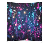 Note Astratte Di Musica Viola Tenda da Spiaggia Facile da Montare,Parasole per Campeggio con Sacchi di Sabbia,Palette e Picchetti Ideale per Picnic