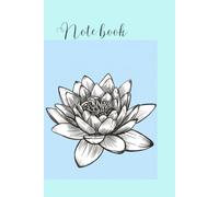 Note book flor de loto fondo azul turquesa