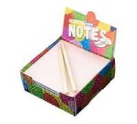 Note da grattare ad con Penna - Kit per grattare i Bambini con Stencil, Carta Colorata con Penna in Legno, Blocco scarabocchi Creativo con Fogli Neri, attività
