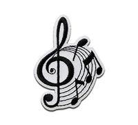 Note di violino chiave Musica - Toppe termoadesive Patch Toppa ricamate, misura: 4,1 x 3,7 cm