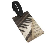 Note e Piano'S Keys Etichetta per bagagli Etichetta per borsa da viaggio in PVC con cinghia ID Card Etichetta per valigia Zaino Carry On Baggage Identifier