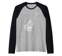 Note Musicali Chitarra Acustica Chitarrista Maglia con Maniche Raglan