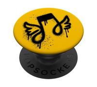 Note musicali con ali, chiave musicale con ali tshirt musica PopSockets PopGrip Adesivo