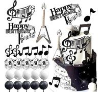 Note musicali da discoteca, decorazione per cupcake, decorazione musicale per bambini, ragazzi, ragazze, tema musicale