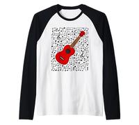 Note Musicali dell'ukulele, ukulelista Maglia con Maniche Raglan