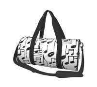 Note musicali di schizzo a mano, Borsone da viaggio di grande capacità Borsa rotonda Borsa da viaggio sportiva Borsa da viaggio Borsa da fitness