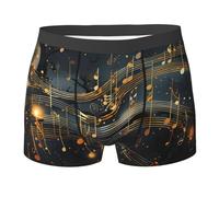 Note Musicali Dorate Arte Astratta Uomo Boxer Aderenti Comfort Slip Mutande Traspiranti Mutande L