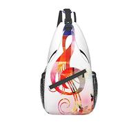 Note musicali G-clef Fiore Borsa a tracolla per donna Uomo Zaino a tracolla Escursionismo Viaggio Daypack Borsa a tracolla sul petto