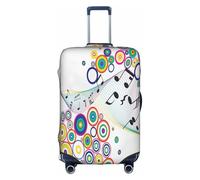 Note musicali in arcobaleno colorato bagagli copertura valigia trolley protezione elastico lavabile antigraffio misura 45-81 cm, bianco, M