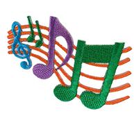 Note musicali Iron Sew on patch Musical fogli Jacket jeans, con stemma ricamato