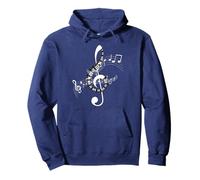 Note musicali, musicisti, note musicali Felpa con Cappuccio