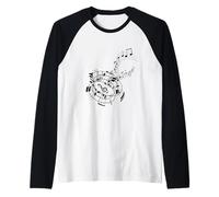 Note Musicali, Musicisti, Note Musicali Maglia con Maniche Raglan