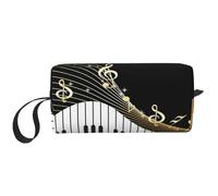 Note musicali nere, Borsa per il trucco Borsa per cosmetici Borsa da toilette da viaggio portatile Borsa per trucco Organizer