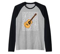 Note Musicali per Chitarra Acustica, Chitarrista, cantautore Maglia con Maniche Raglan