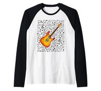 Note Musicali per Chitarra elettrica, Chitarrista Maglia con Maniche Raglan