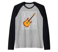 Note Musicali per Chitarra elettrica Chitarrista Maglia con Maniche Raglan