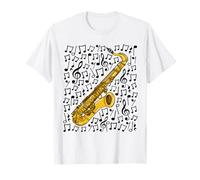Note Musicali per Sassofono, sassofonista, Musicista Jazz Maglietta