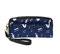 Note musicali Sassofoni, Borsa per il trucco Borsa per cosmetici Borsa da viaggio portatile da toilette Astuccio in pelle per donne e ragazze