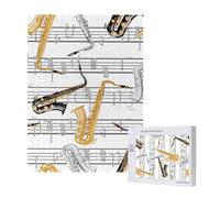 Note musicali Sassofoni,Puzzle in legno da 500 pezzi per adulti e adolescenti
