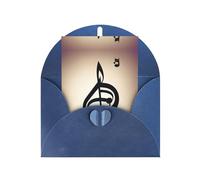 Note musicali Stampa Stampa Biglietti con buste, Verticale Love Fibbia Vuota Perla Carta Imballaggio Vacanza Auguri