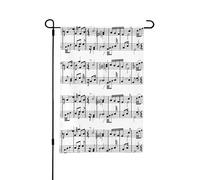 Note musicali sulla chiave, bandiera estiva da giardino bifacciale da 12x18 pollici per esterni