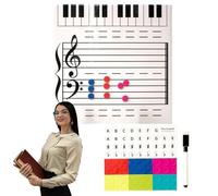 Note musicali tavola di cancellazione a secco, scheda di lettura per note musicali, carta di cancellazione magnetica per pianoforte a due lati - Le forniture per insegnanti per pianoforti includono