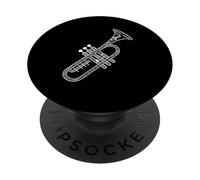 Note Musicali Tromba Musica Trombettista Musicista Jazz PopSockets PopGrip Adesivo