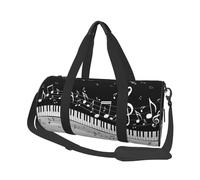 Note musicali volanti Tasti del pianoforte musicale, Borsone da viaggio di grande capacità Borsa rotonda Borsa da viaggio sportiva Borsa da viaggio Borsa da fitness