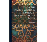 Note On The Italian Words In The Modern Spoken Arabic Of Egypt