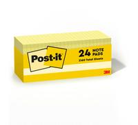 Note post-it 3 pollici x 3 pollici. Canary giallo 24 pad/pacco
