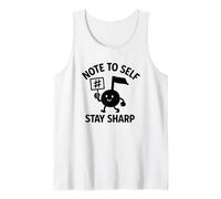 Note To Self Stay Sharp Music Pun Divertente Musicista Design Canotta