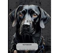 Notebook 125 Pages, for Kids, Teens and Adults: Labrador Black Dog Illustration