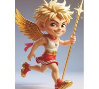 Notebook 8.5" x 11" - The Golden Messenger: A Cute Greek Fantasy Notebook of Light and Speed